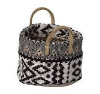 BLACK AND WHITE BASKET SMALL