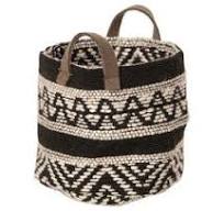 BLACK AND WHITE BASKET LARGE