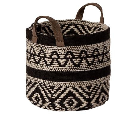 BLACK AND WHITE BASKET LARGE