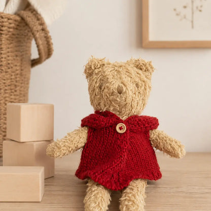 PLUSH BEAR WITH RED PONCHO
