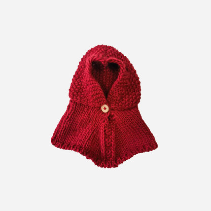 PLUSH BEAR WITH RED PONCHO
