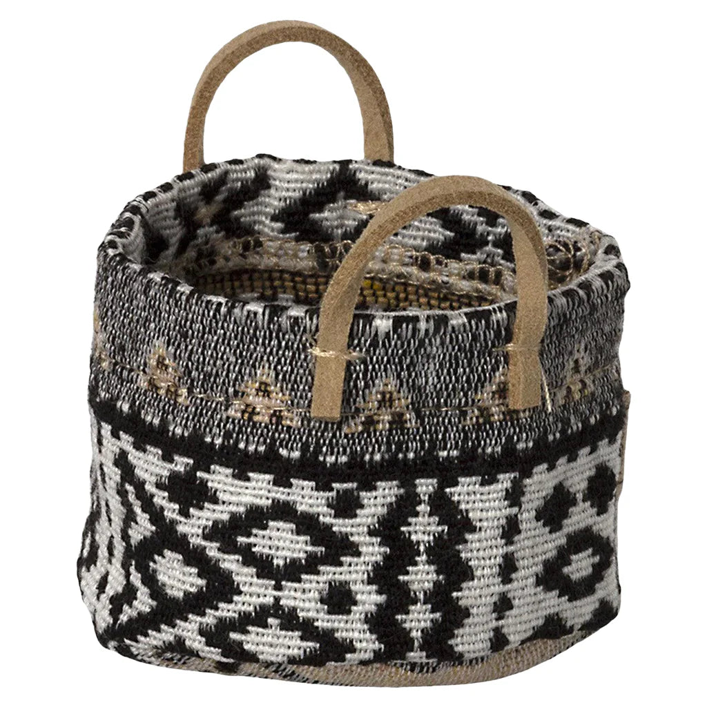 BLACK AND WHITE BASKET SMALL