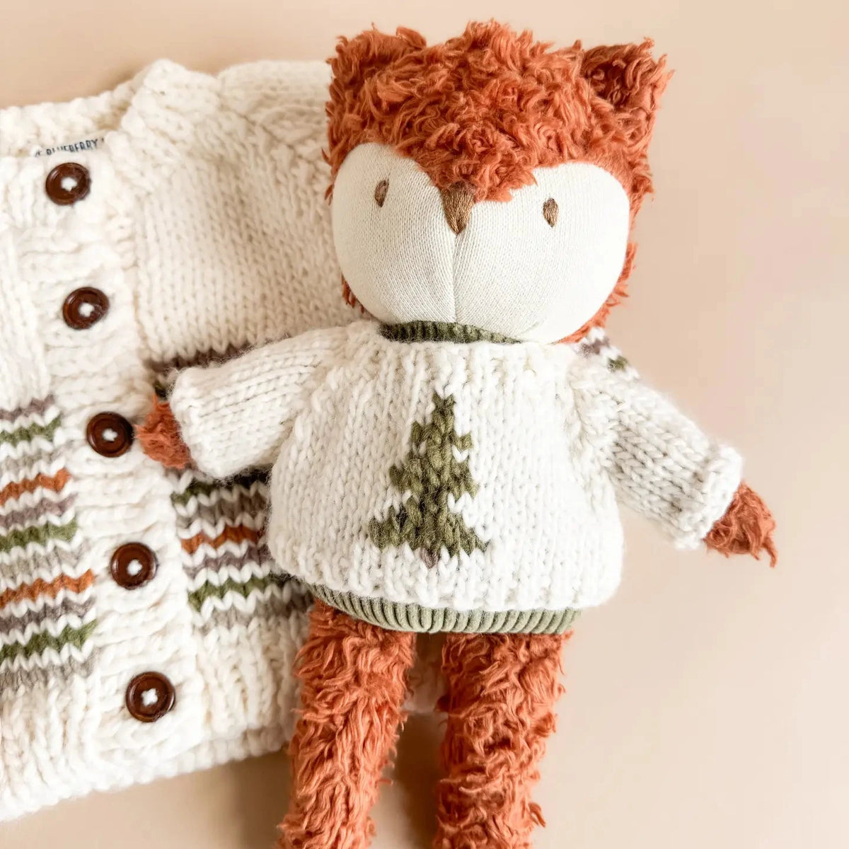 PLUSH FOX WITH TREE SWEATER
